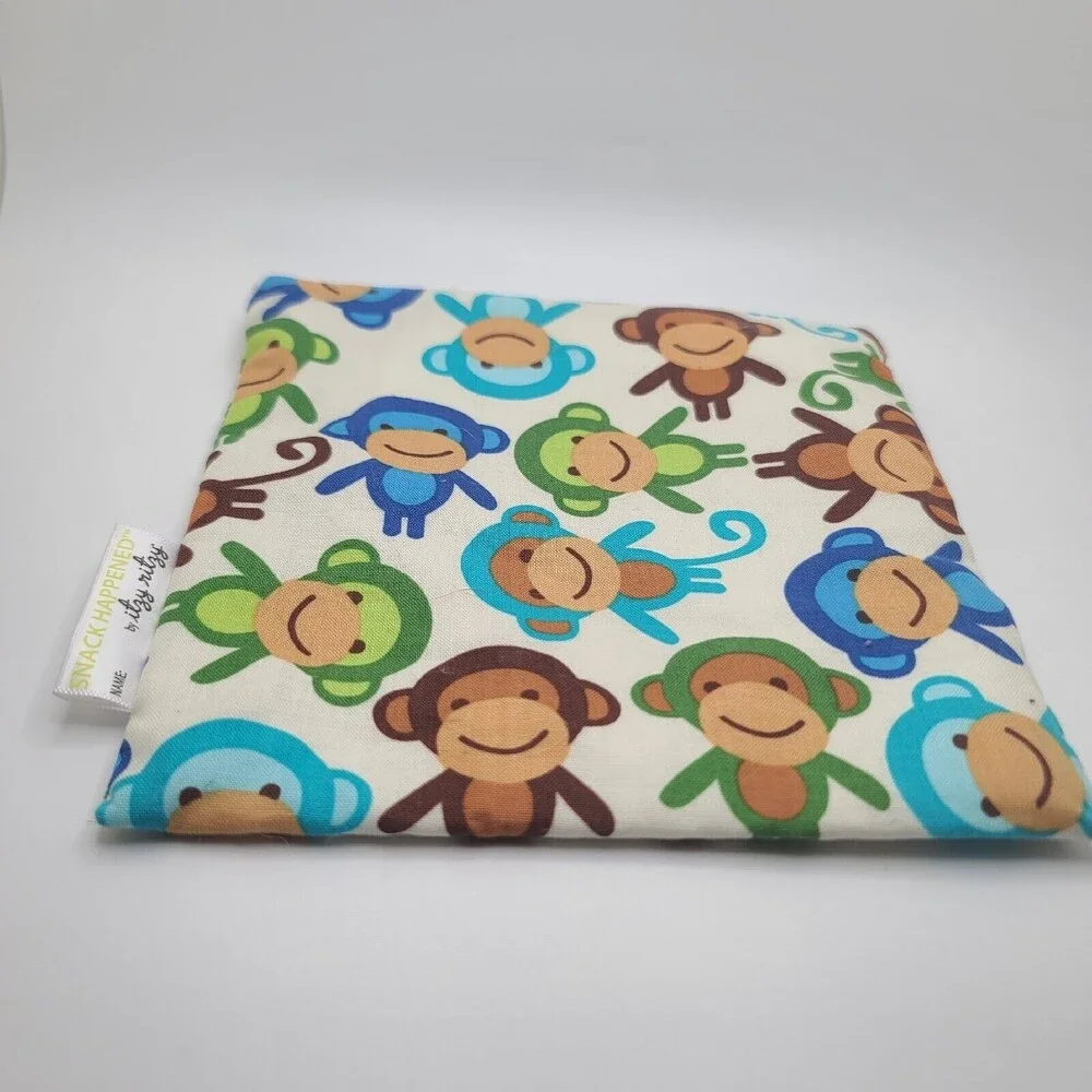 Monkey Itzy Ritzy Snack Happens Reusable Snack & Everything Bag 7x7